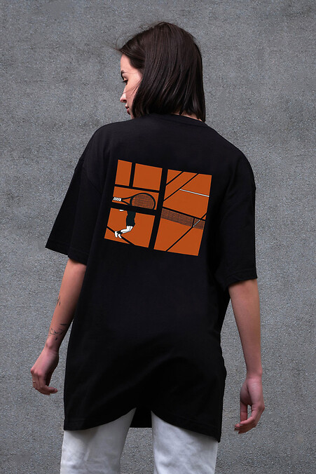 Women's Oversized T-Shirt Without Print Cort Black - #8056234