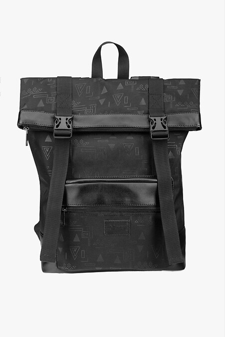 Rolltop backpack with Pharaoh pocket. Backpacks. Color: black. #8010235
