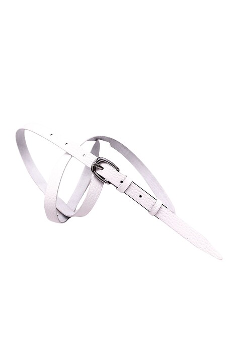 Women's white belt made of genuine leather. - #3300236