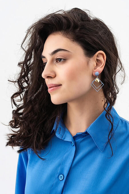 Women's Blue Acrylic Geometric Earrings. Women's jewelry. Color: blue. #4515237