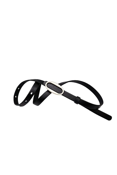 Schwarzer Damengürtel aus echtem Leder. - #3300239