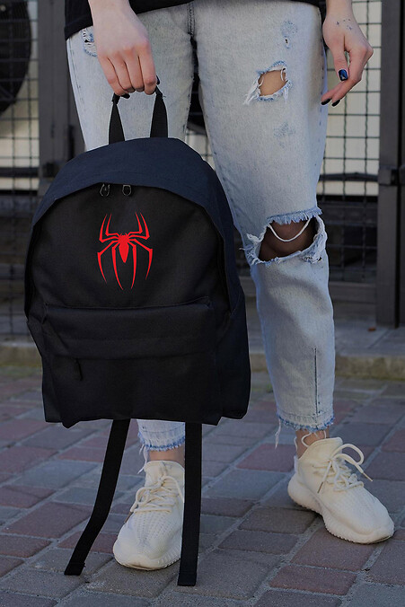 Codzienny Plecak Szkolny dla Dziewczynki Without Compact z nadrukiem Spider-Man Czarny - #8055239