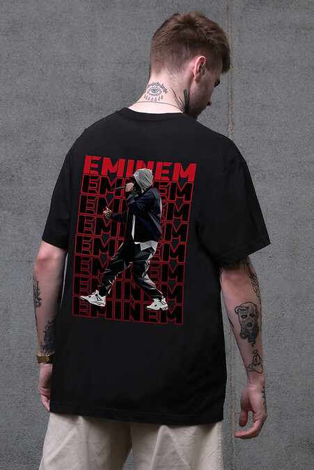 Męska koszulka oversize Without z nadrukiem Eminem Black - #8056239