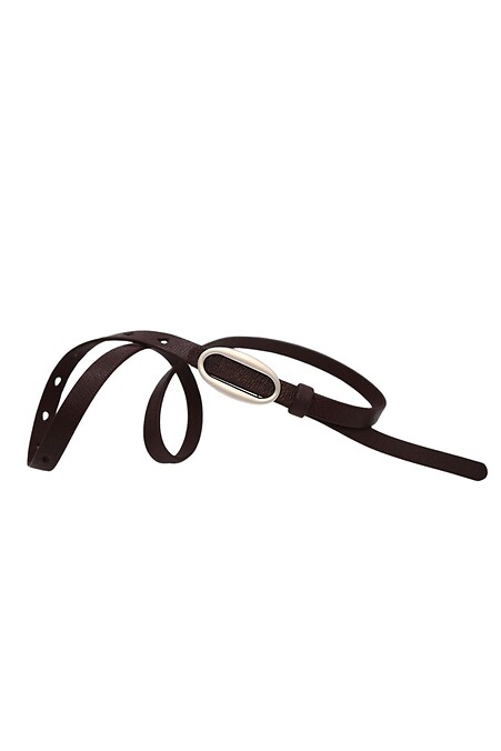 Brauner Damengürtel aus echtem Leder. - #3300240