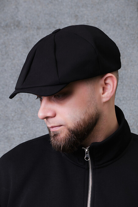 Men's summer eight-piece cap Campbell Black. Hats. Color: black. #8049240