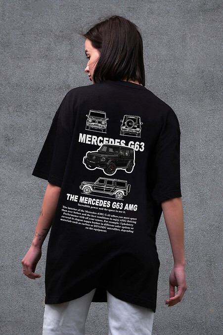 Women's Oversized T-Shirt Without with G63 Print Black - #8056242