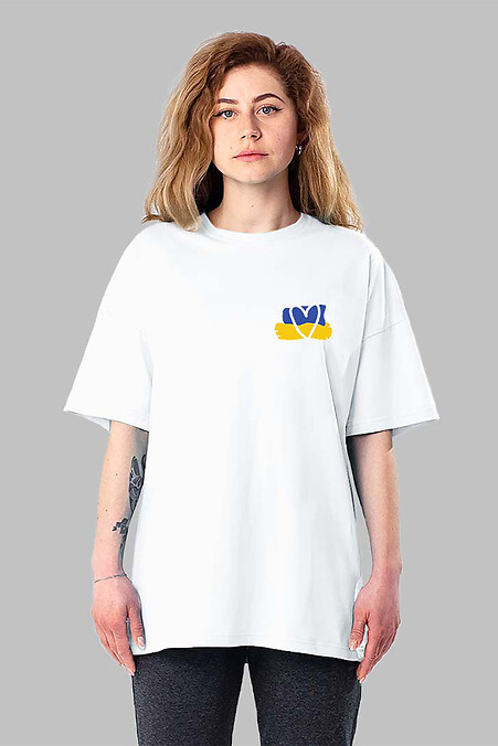 Оверсайз футболка белая женская Сердце. Футболки, майки. Цвет: белый. #8035243