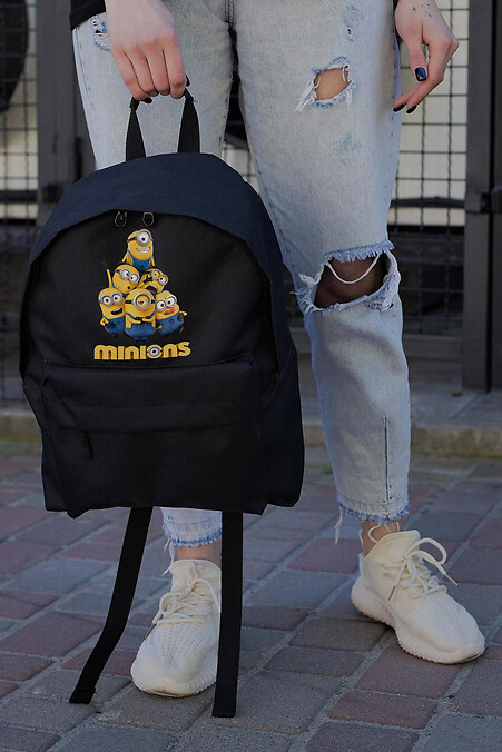 Codzienny Plecak Szkolny dla Dziewczynki Without Compact z nadrukiem Minionki Czarny - #8055243