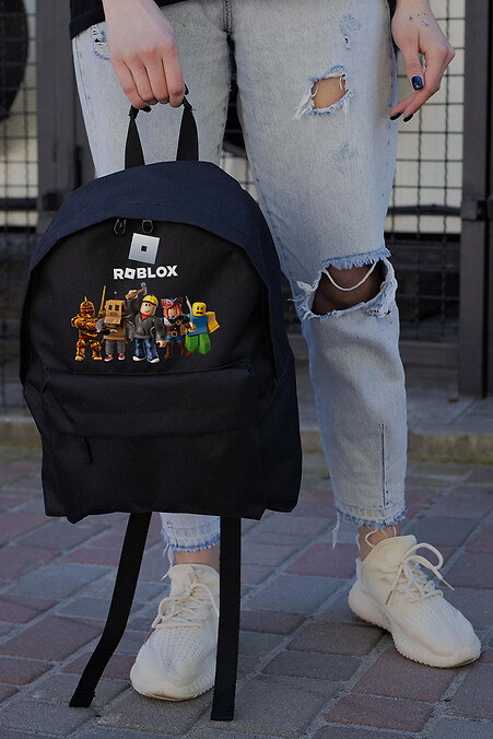 Codzienny Plecak Szkolny dla Dziewczynki Without Compact z nadrukiem Roblox Czarny - #8055245