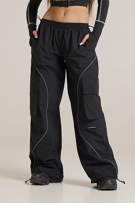 Спортивные брюки с рефлективом Delta черные - #8043249