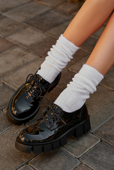 White merino wool ribbed socks. - #2040253