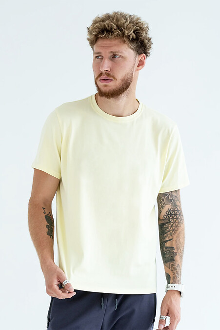 T-shirt męski „Basic” Cytrynowy - #8034259