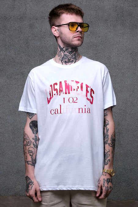 Men's Oversized T-Shirt With Print Without Califonia White. T-shirts. Color: white. #8049260