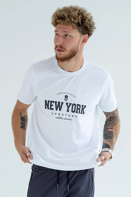 T-shirt męski New York w kolorze białym - #8034261