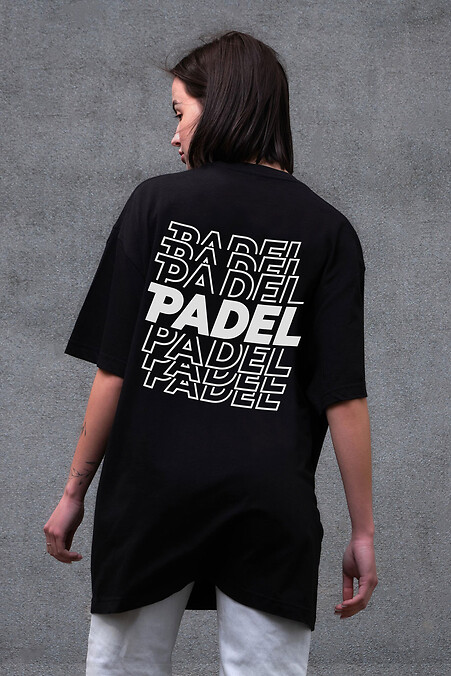Women's Oversized T-Shirt Without with Padel Print Black - #8056270