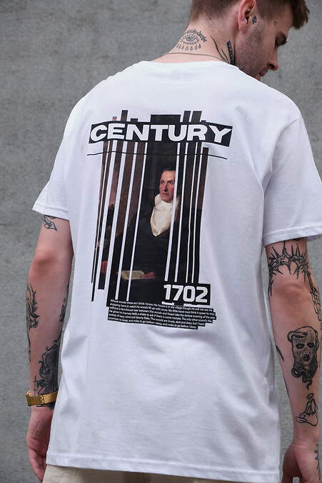 Übergroßes Herren-T-Shirt mit Aufdruck ohne Century White - #8049272