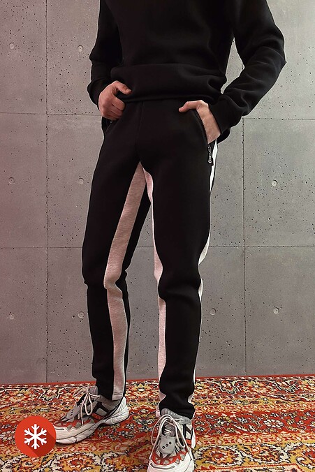 Warm pants TIKHON. Trousers, pants. Color: black. #8000276