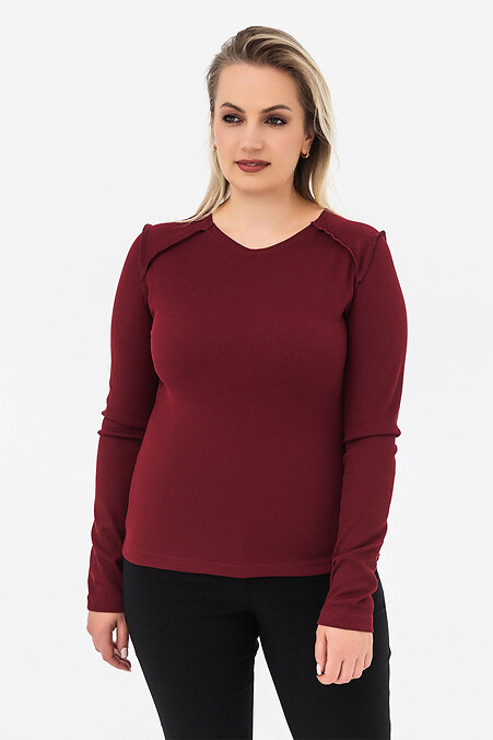 ROZE Burgundy Long Sleeve T-Shirt - #3044277