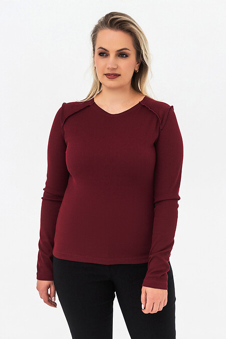 ROZE Burgundowa koszulka z długim rękawem - #3044277