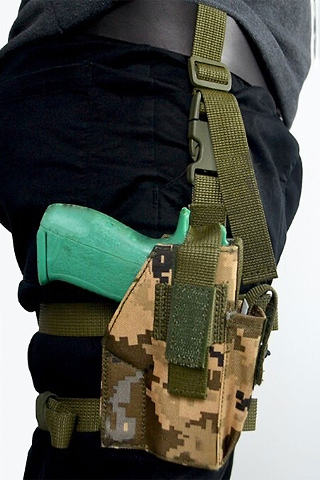 Holster universal hip synthetic pixel. Tactical. Color: green. #8046277