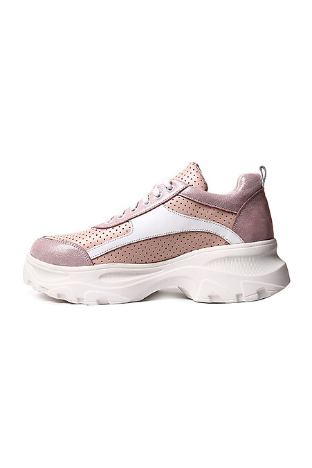Powder Chunky Perforated Leather Sneakers. Sneakers. Color: pink. #4205278