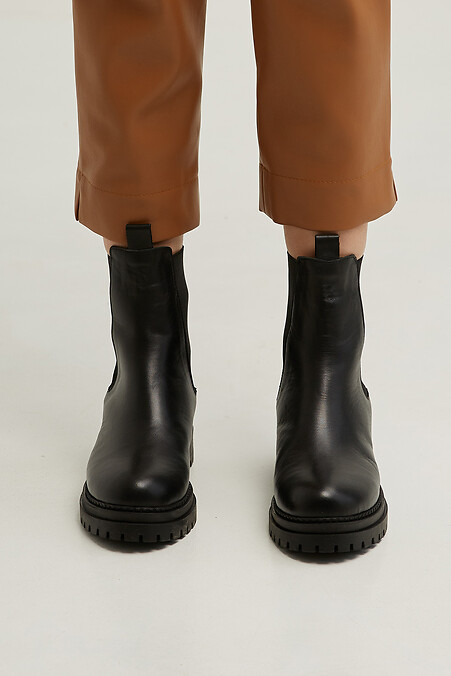 Chelsea Boots für Damen aus echtem Leder mit Fell - #8035282