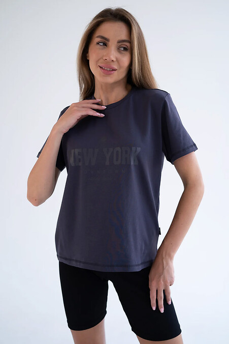 Damen-Baumwoll-T-Shirt New York Ash - #8034284