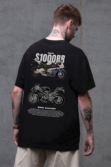 Men's Oversized T-Shirt Without Print S1000RR Black - #8056289