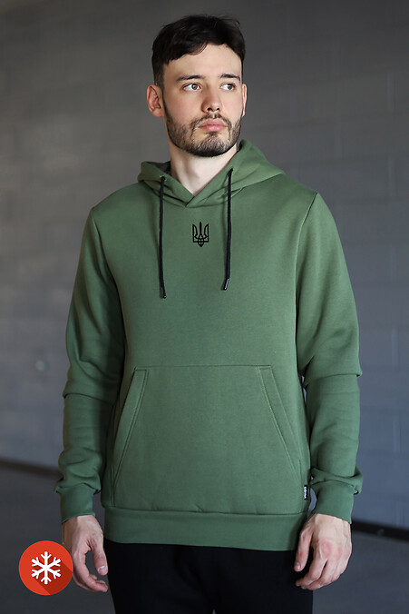 Warmes dünnes Herrenwappen. Sweatshirts, Sweatshirts. Farbe: grün. #9001290