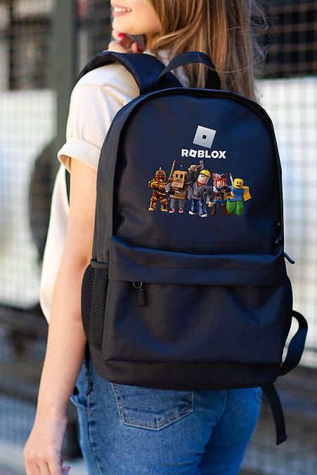 Freizeit-Schulrucksack für Mädchen mit Roblox-Aufdruck schwarz - #8055293