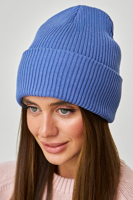 Women's hat of azure color - #4496295