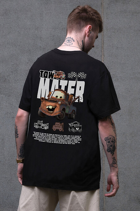 Męska koszulka oversize Without z nadrukiem Tow Mater Black - #8056297