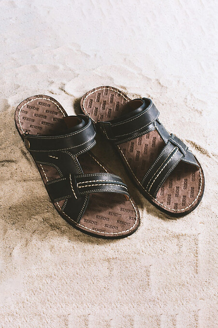 Мужские кожаные сандалии летние Bonis Original 25 черные - #2505298