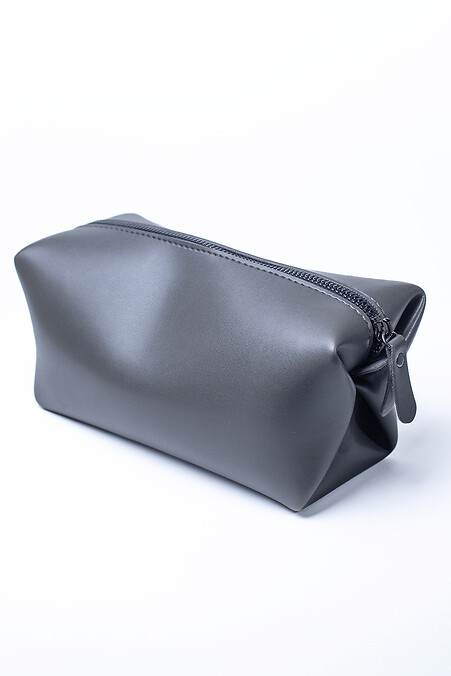 Gray eco-leather cosmetic bag - #8046303