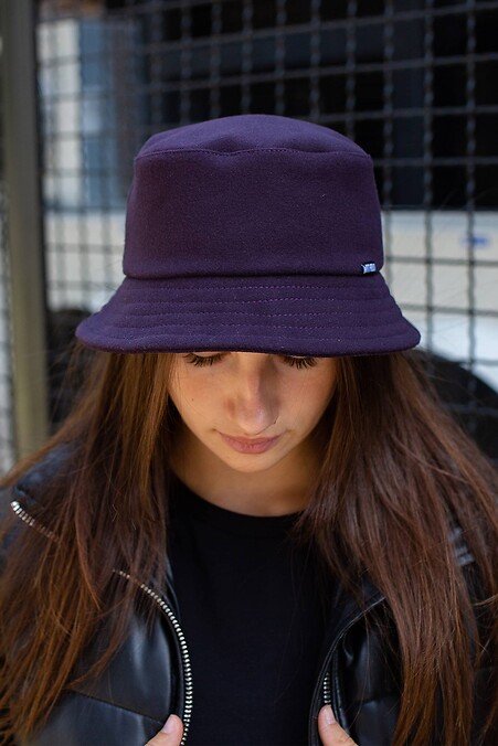 Padded Cashmere Bucket Hat Without Moon. Hats. Color: purple. #8048305