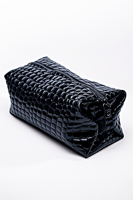 Patent leather cosmetic bag in black - #8046307