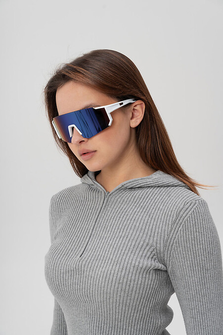 Женские Стильные Солнцезащитные Поляризационные Очки Visor White&Purple - #8056311