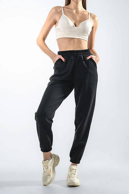 Women's Jogger Fleece Sports Pants Black - #8034312