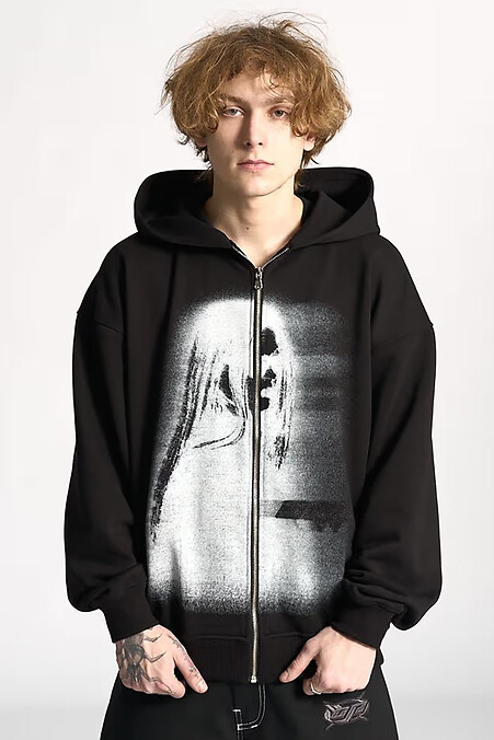 Men's Auto Zipper Hoodie Black - #8043318