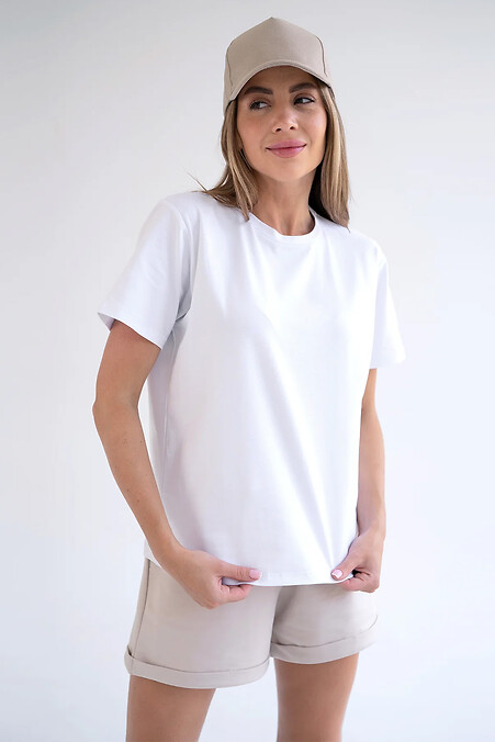 Damen-Baumwoll-T-Shirt Basic Weiß - #8034320