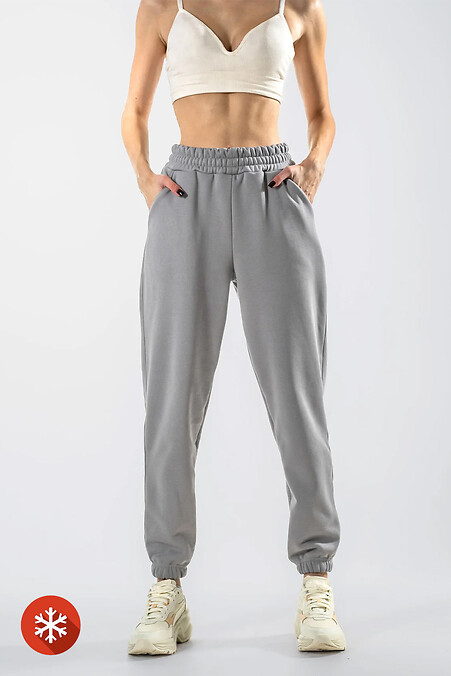 Women's Jogger Fleece Sports Pants Gray - #8034322