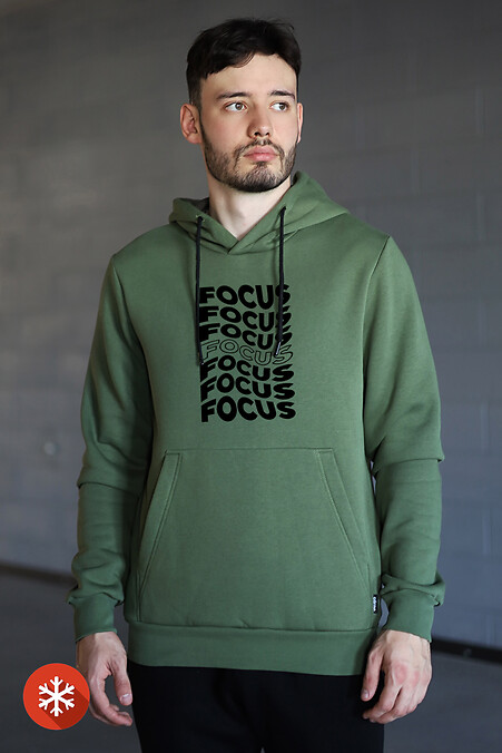 Warmer Herren-Hoodie FOCUS. Sweatshirts, Sweatshirts. Farbe: grün. #9001324