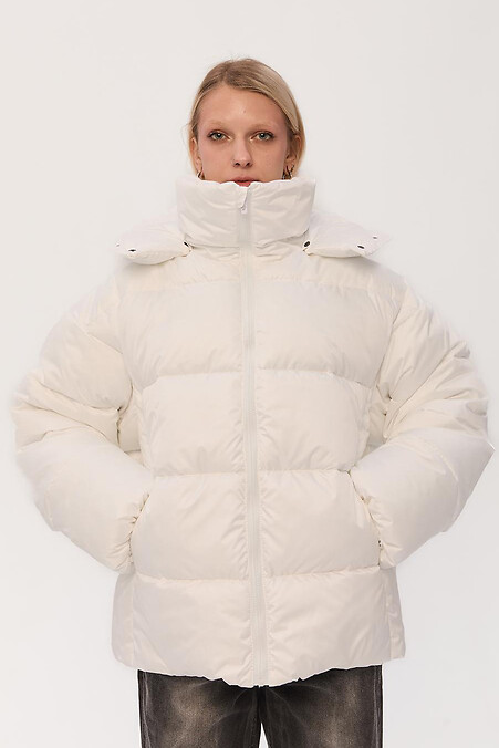 Куртка зимова жіноча Хлоя білого кольору - #8037326