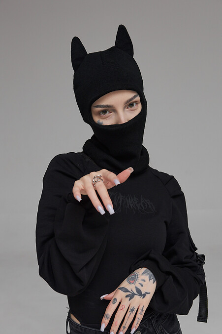 Балаклава чорного кольору унісекс "Бет" - #8037333