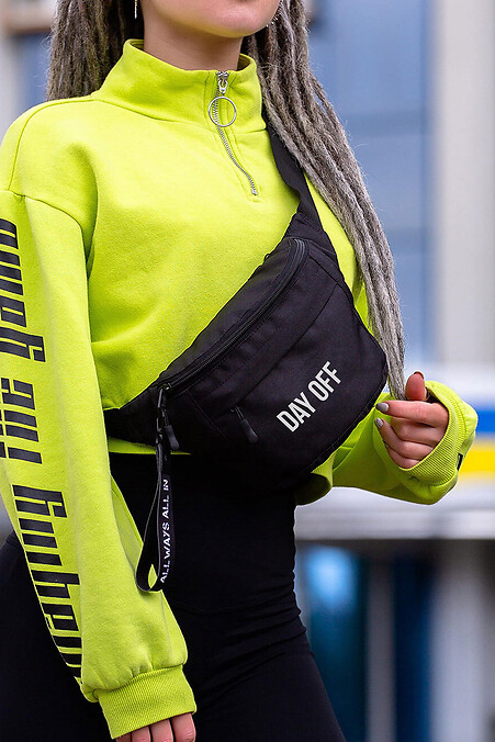 Жіноча Сумка Бананка Барсетка Через Плече  з Принтом DayOff Black - #8055335