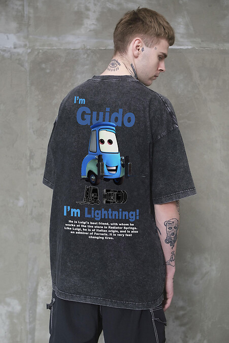 Guido Black Washed Oversize T-shirt - #8056336