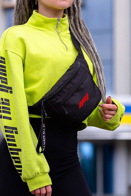 Жіноча Сумка Бананка Барсетка Через Плече  з Принтом F1Red Black - #8055337