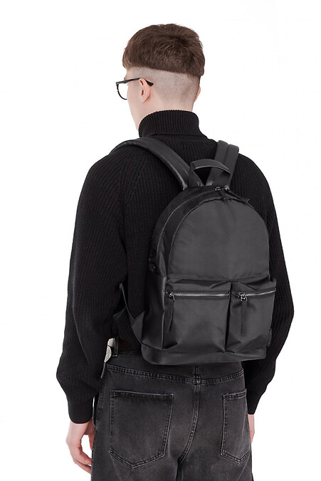 Рюкзак TWO POCKETS | чорний Oxford 1/21. Рюкзаки. Колір: чорний. #8011338