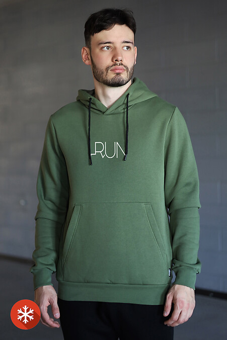 Warmer Herren-Hoodie RUN. Sweatshirts, Sweatshirts. Farbe: grün. #9001339