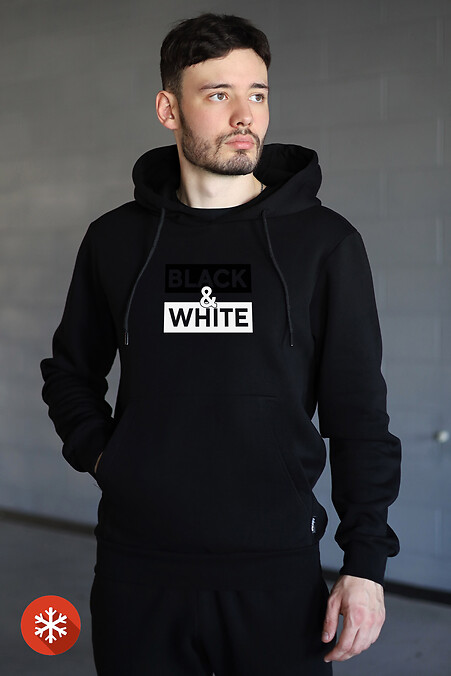 Тепле худі чоловіче BLACK&WHITE - #9001341